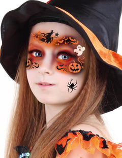 Halloweenské oranžové líčenie
