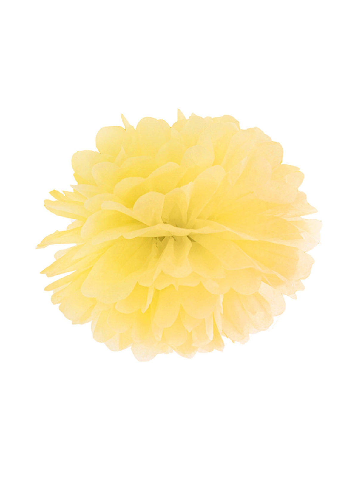 Pompon à suspendre en papier pour décoration jaune