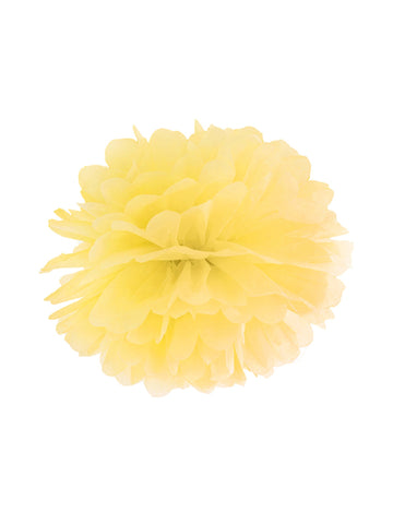 Pompón na zavesenie žltého papiera 25 cm