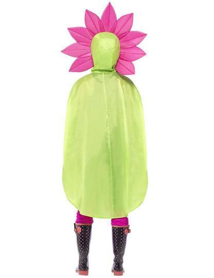 Pohľad zozadu na kvetinové pončo pre dospelých