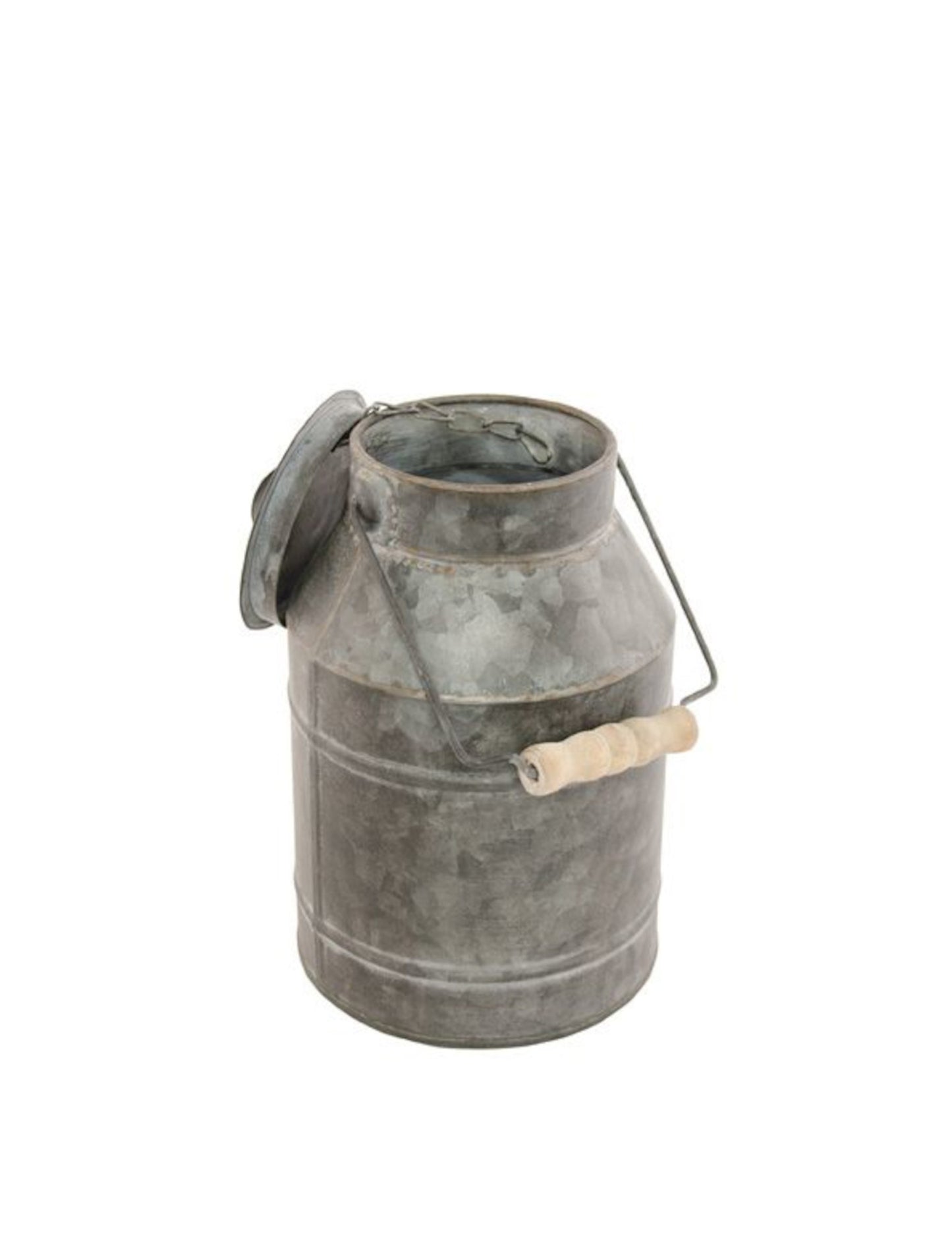 Zinkový džbán na mlieko s viečkom 22 cm vintage vidiecky dekor