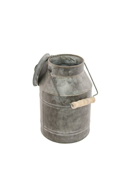 Zinkový džbán na mlieko s viečkom 22 cm vintage vidiecky dekor