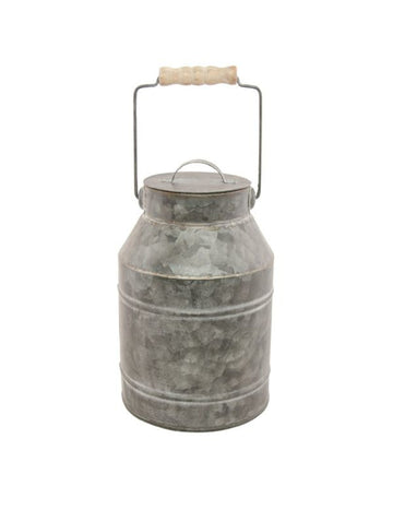 Zinkový džbán na mlieko s viečkom 22 cm vintage vidiecky dekor