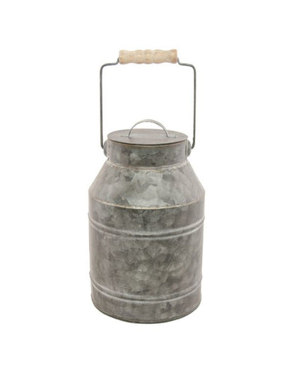 Zinkový džbán na mlieko s viečkom 22 cm vintage vidiecky dekor