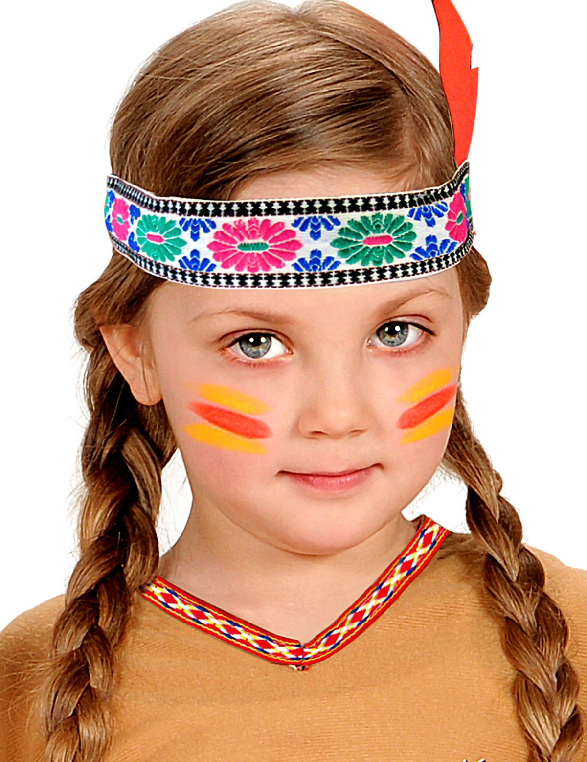 Maquillage indien sur le visage du pot de maquillage professionnel à l'eau pour adulte et enfant orange