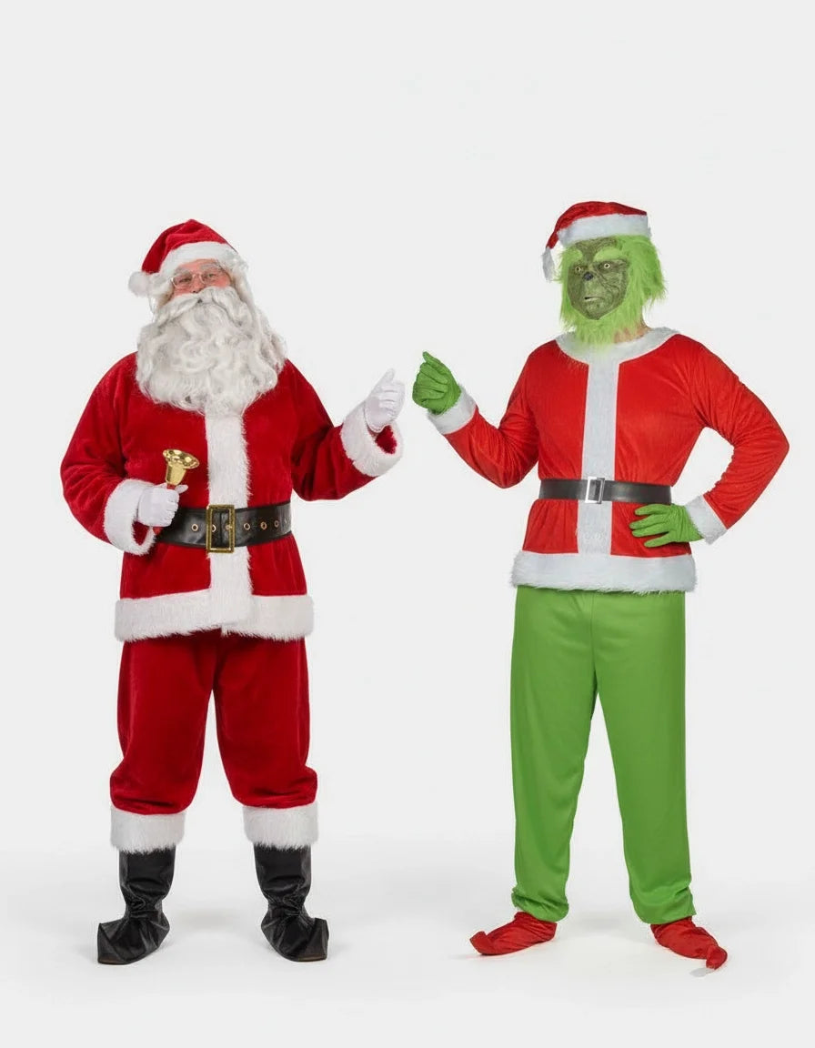 Luxusný kostým pre dospelých - zelená príšerka a Santa Claus