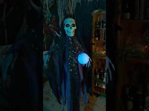 Squelette de voyante lumineux et sonore 180 cm