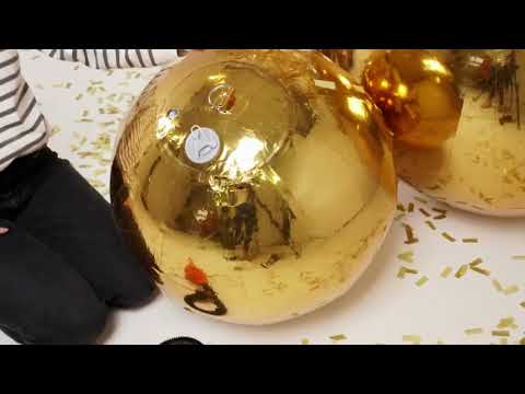 Ballon géant boule miroir argentée 120 cm