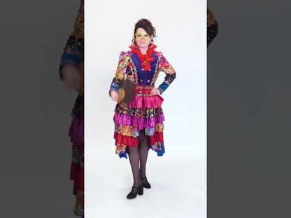 Dámska dlhá bunda vo fiesta karnevalovom štýle, viacfarebná, prémiová kvalita 