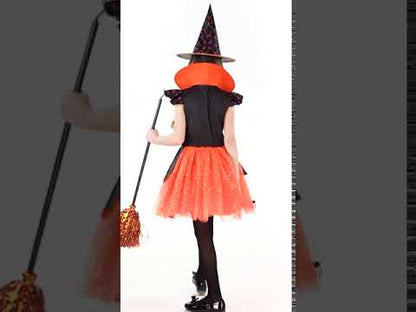 Kostým dievčaťa tekvicovej čarodejnice 