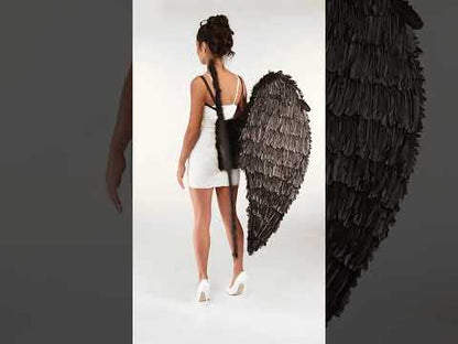 Obrie čierne pernaté krídla 120 x 120 cm dospelý