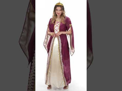 Pink -biela dámska stredoveká princezná maskovanie