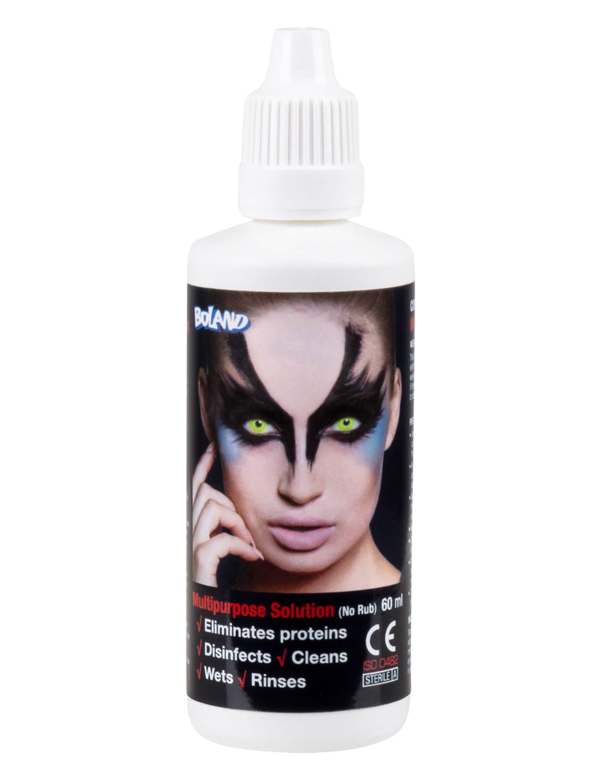 Pohľad na fľaštičku produktu na kontaktné šošovky pre dospelého