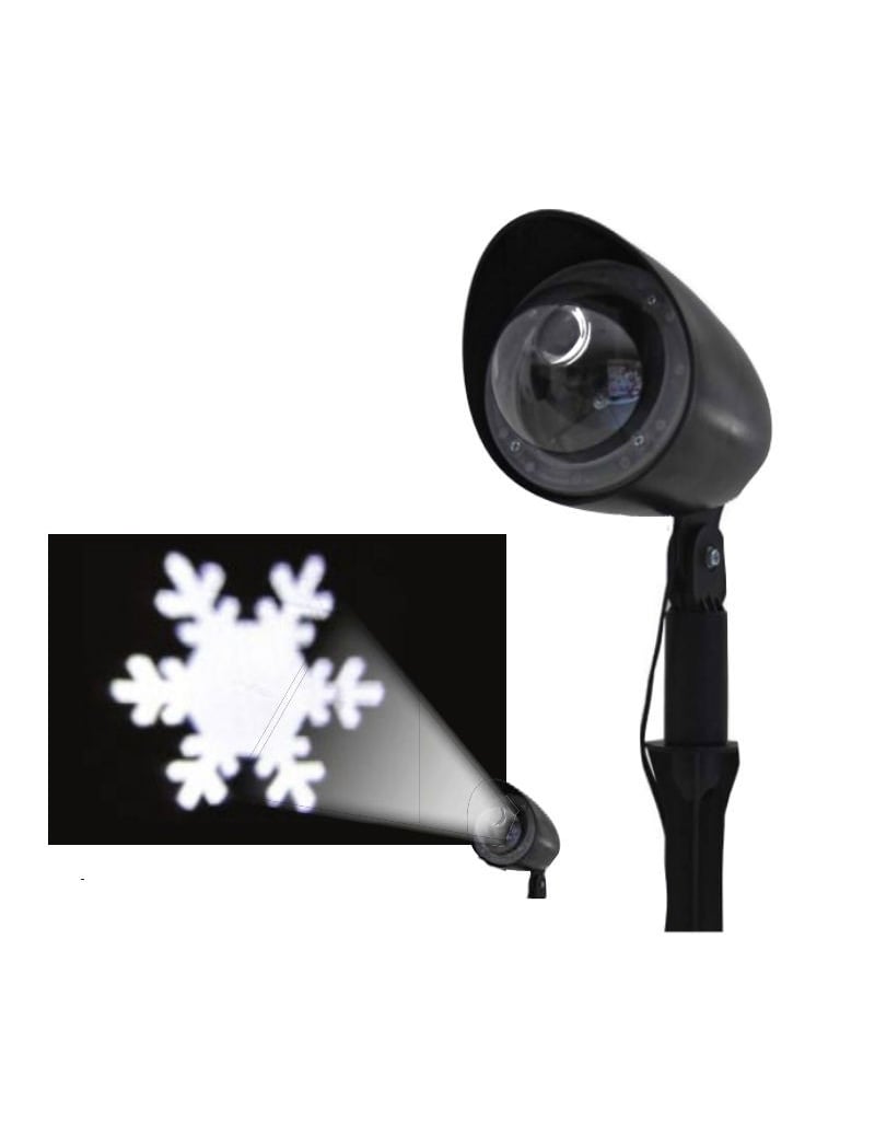 Projecteur laser image flocon de neige pour extérieur et intérieur noir avec projection blanche