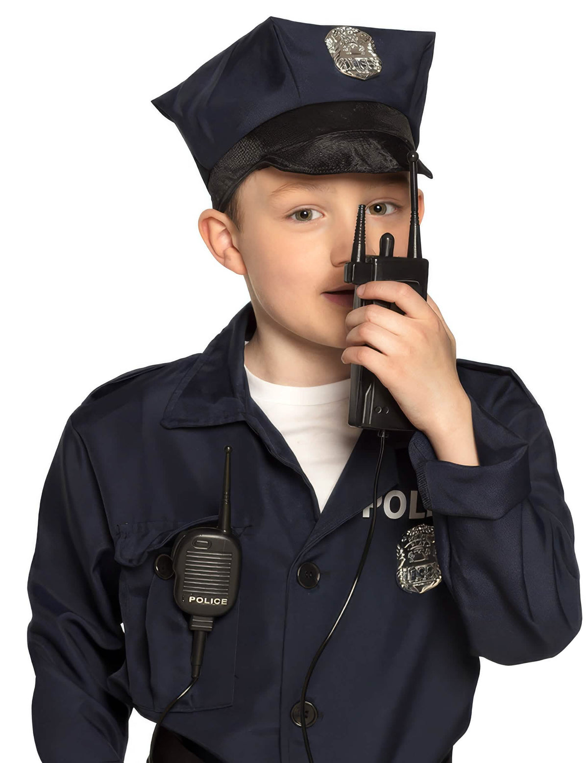 Predný pohľad na policajné rádio