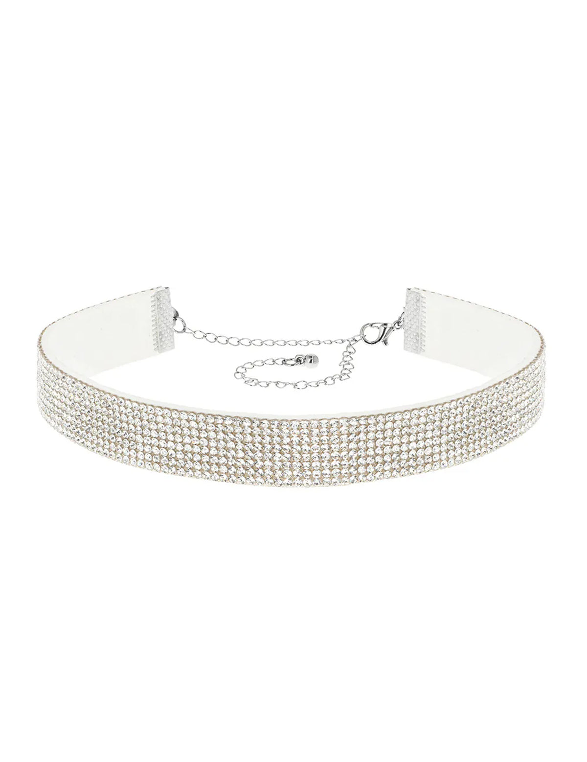Biely štrasový choker pre dospelých