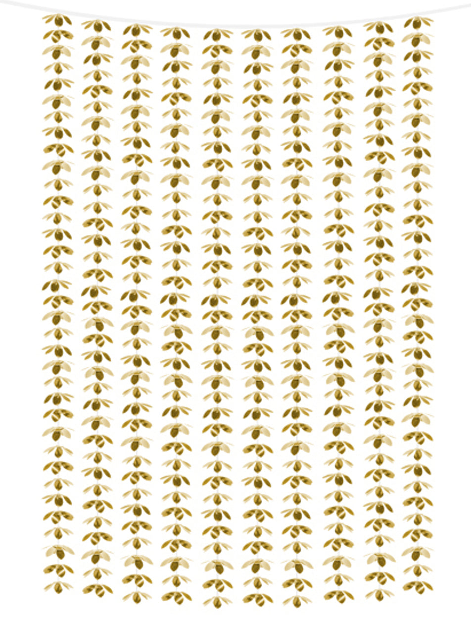 Zlatý hliníkový kvetinový záves 100 x 210 cm na svadbu