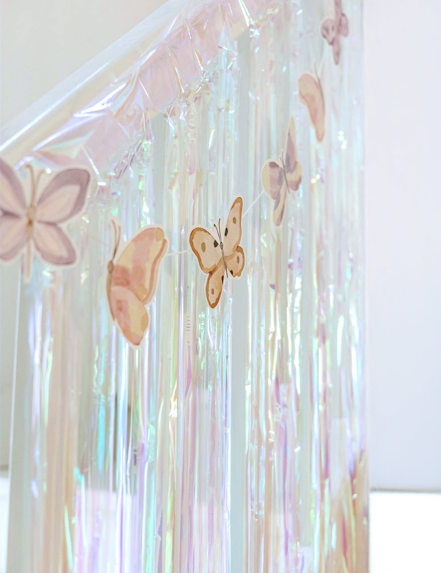 Dúhová lamé záclona na samolepiacom podklade, 1 x 2 m, na slávnostnú výzdobu