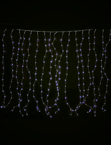 Svetelná clona so studeným bielym svetlom 1,7 x 0,5 m 90 LED diód 8 režimov
