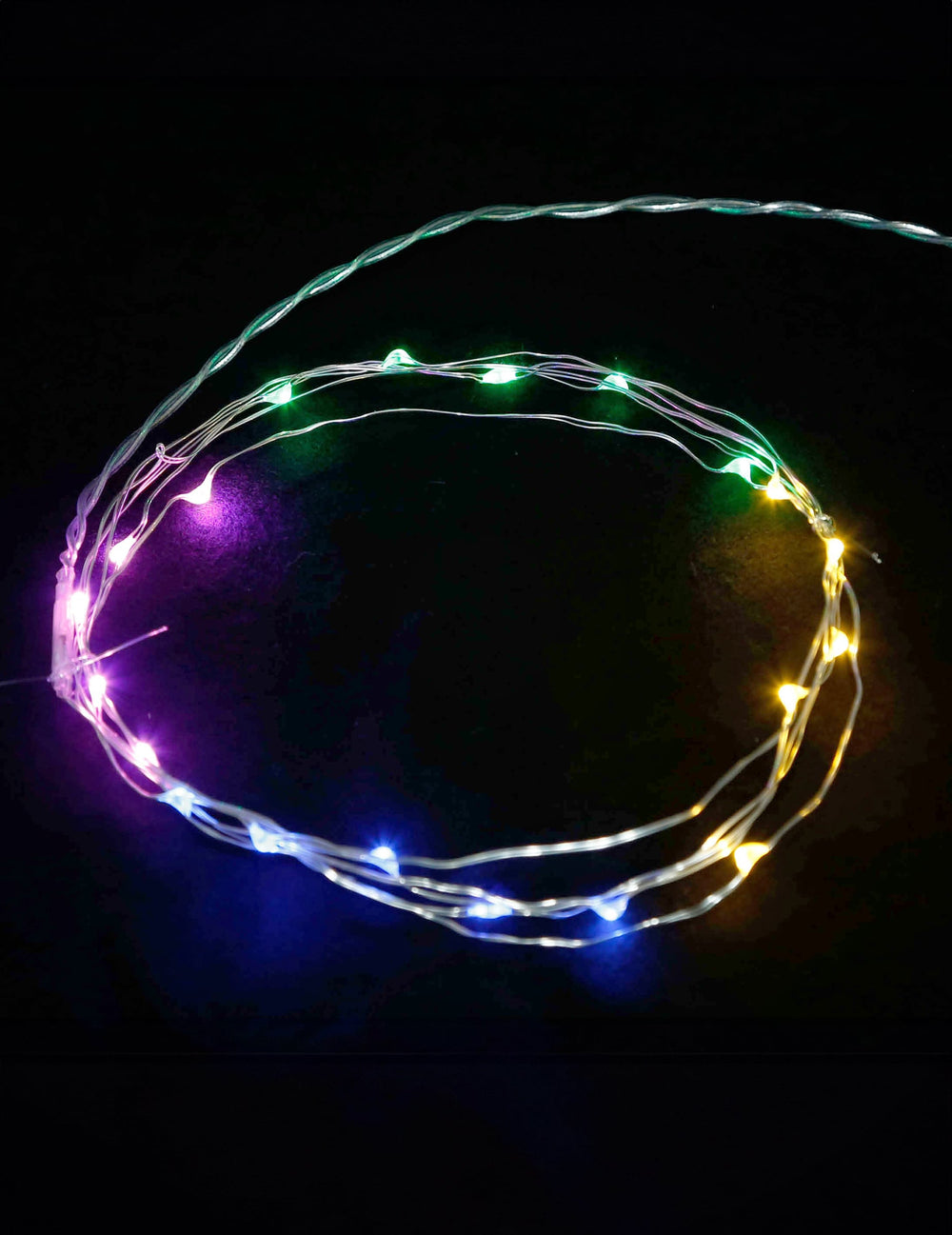 Détail des lumières LED du rideau lumineux multicolore pour fête