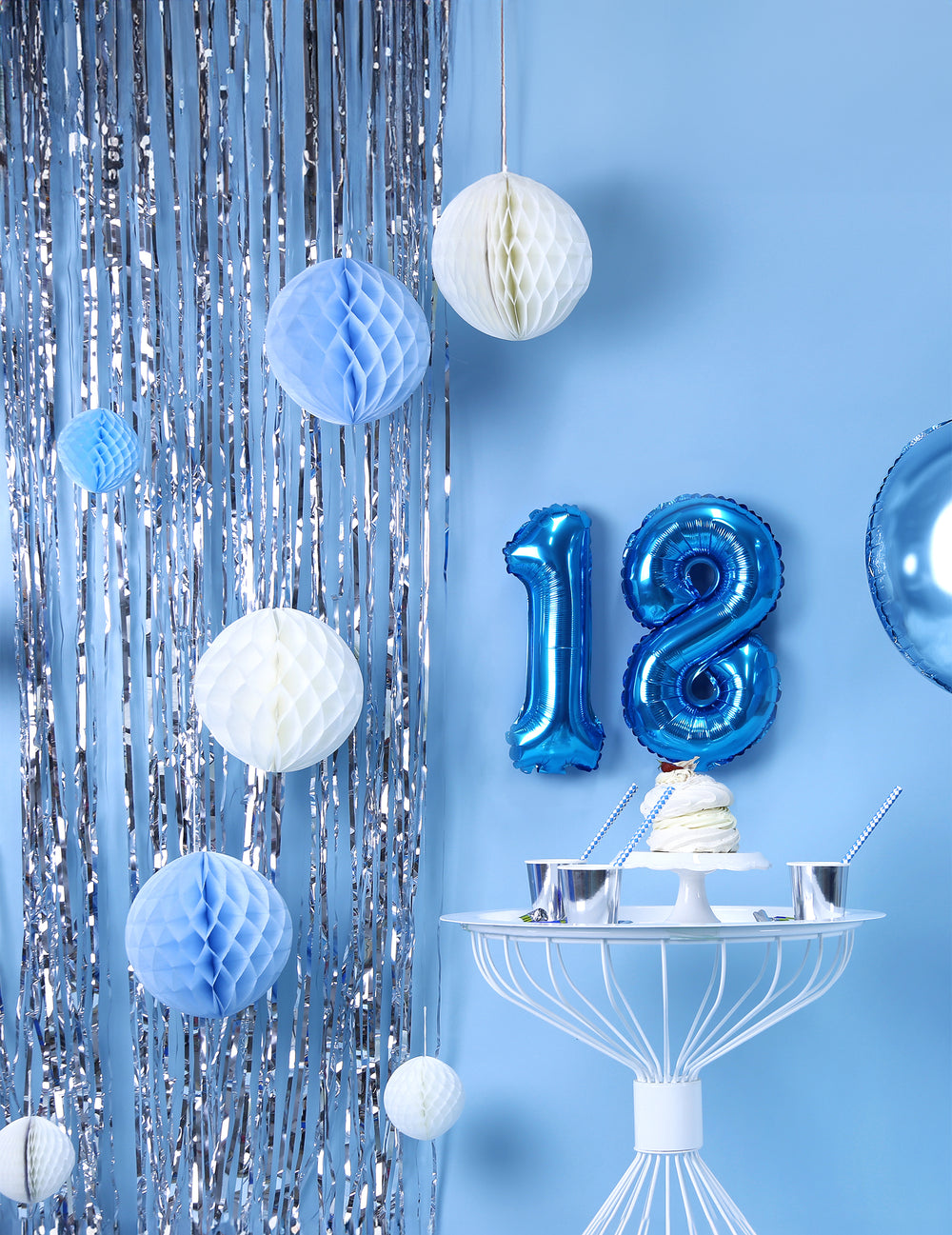Décoration d'anniversaire du rideau scintillant pour fête argent métallique