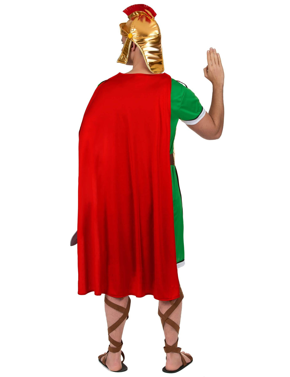 Pohľad zozadu na kostým rímskeho centurióna pre muža