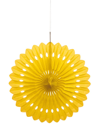 Žltá papierová rozeta 40 cm zavesiť