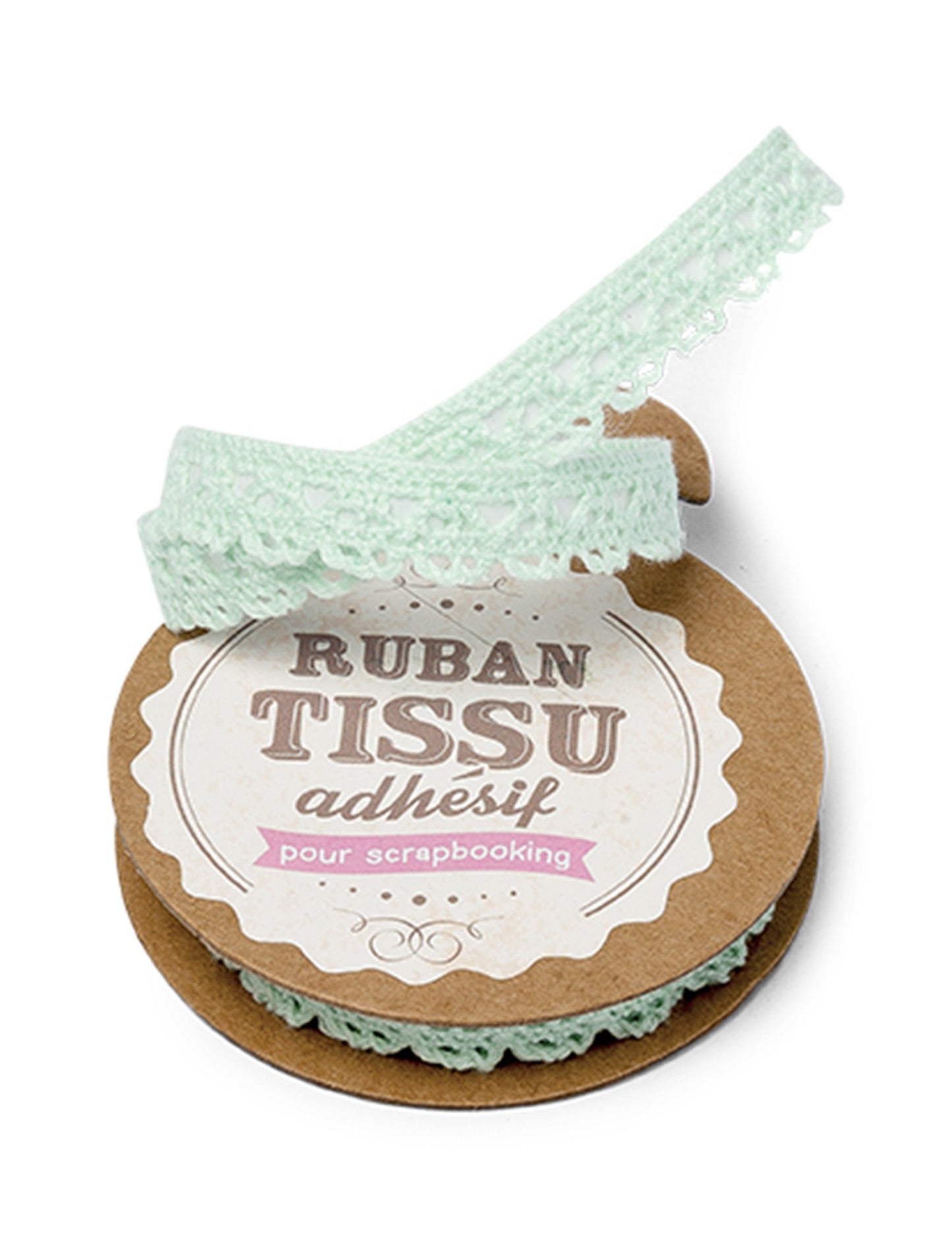 Lepiaca páska s čipkou mentolová 2m x 1cm 