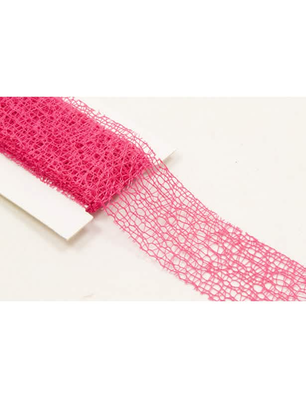 Ruban fantaisie pour décoration de fête fuchsia à mailles fines