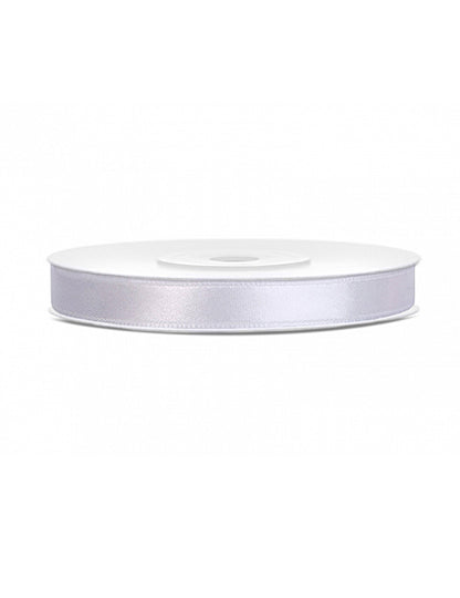 Biela saténová stuha 0,6 cm x 25 m