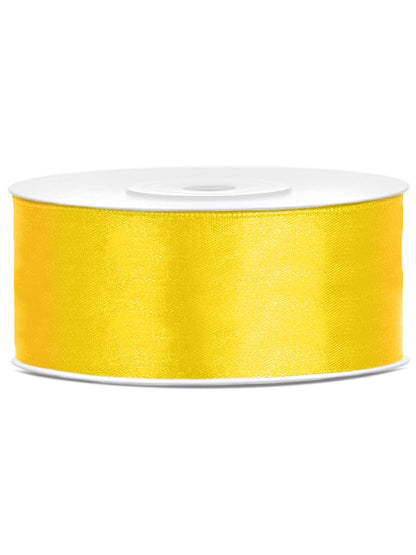 Žltá saténová stuha 2,5 cm x 25 m