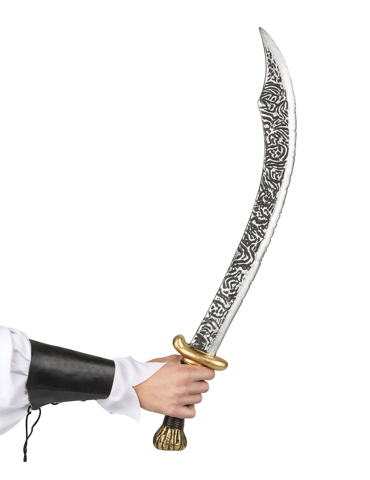 Détail de la lame courbée du sabre prince arabe
