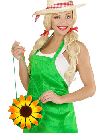 Zelená hippie taška s kvetinou