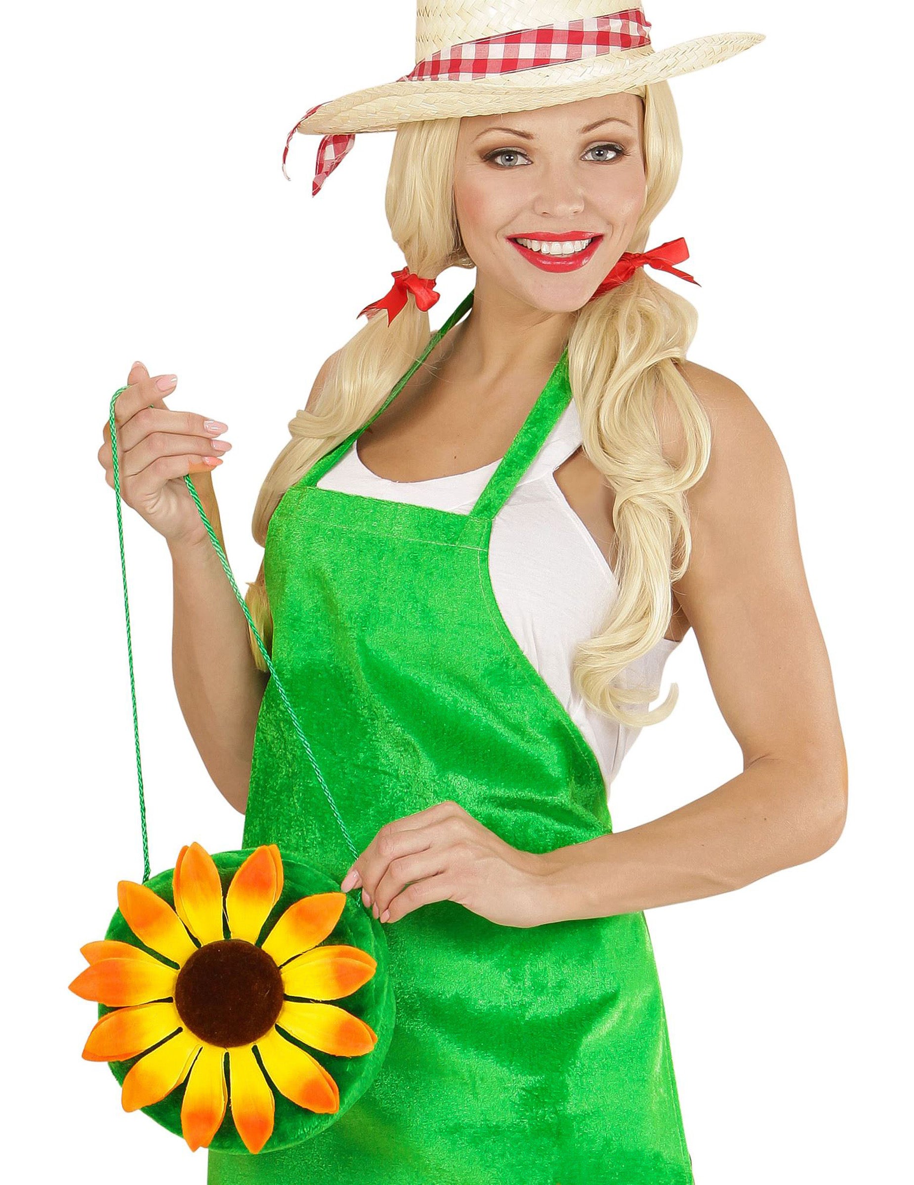 Sac hippie pour femme vert avec fleur de tournesol