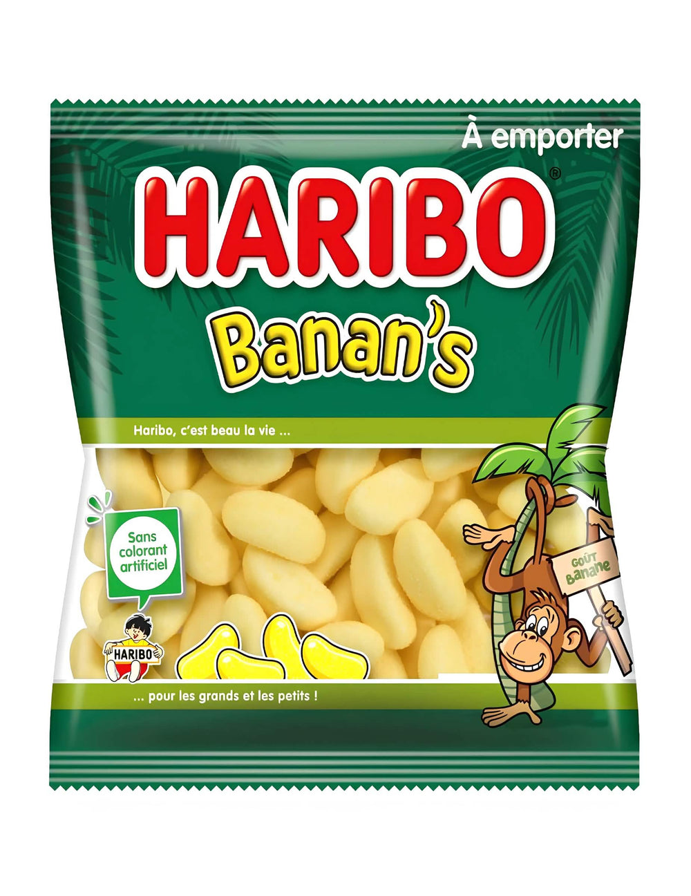 Sáčok cukríky Banane Haribo pre dospelých a deti žltá