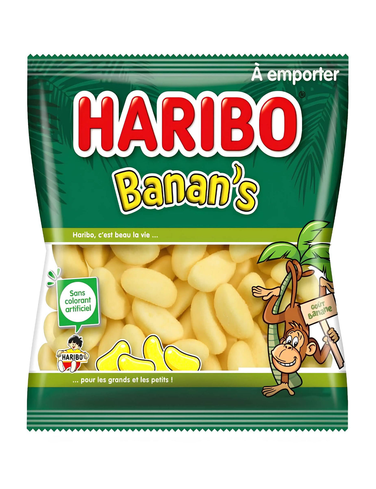 Sáčok cukríky Banane Haribo pre dospelých a deti žltá