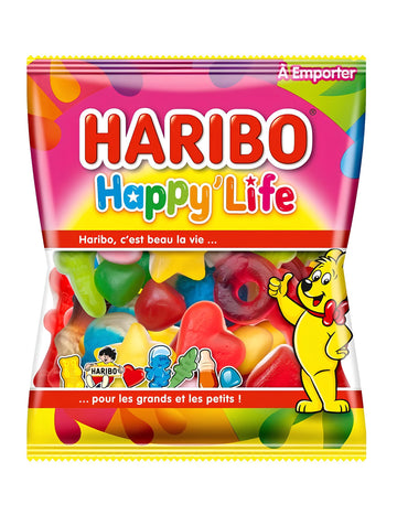 Sáčok cukríkov Happy'Life Haribo pre malých aj veľkých, viacfarebný 120 g