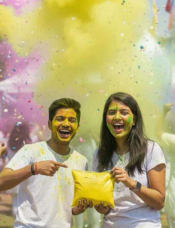 Vrecko s práškom 500 g s fluorescenčným žltým Holi efektom 