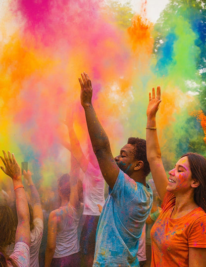 500g vrecko fluorescenčného oranžového prášku s efektom Holi