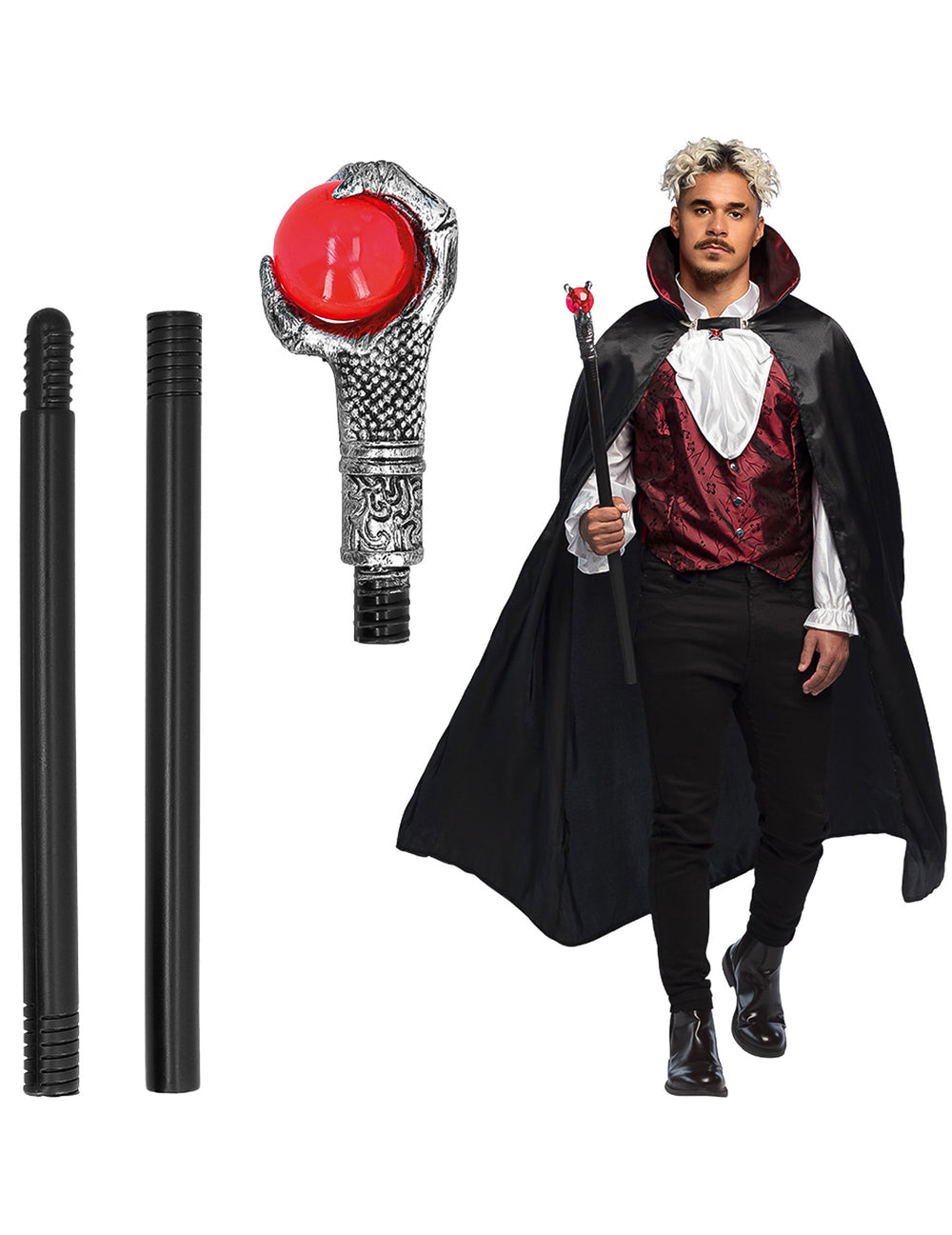 Détail des éléments et du montage du sceptre de vampire