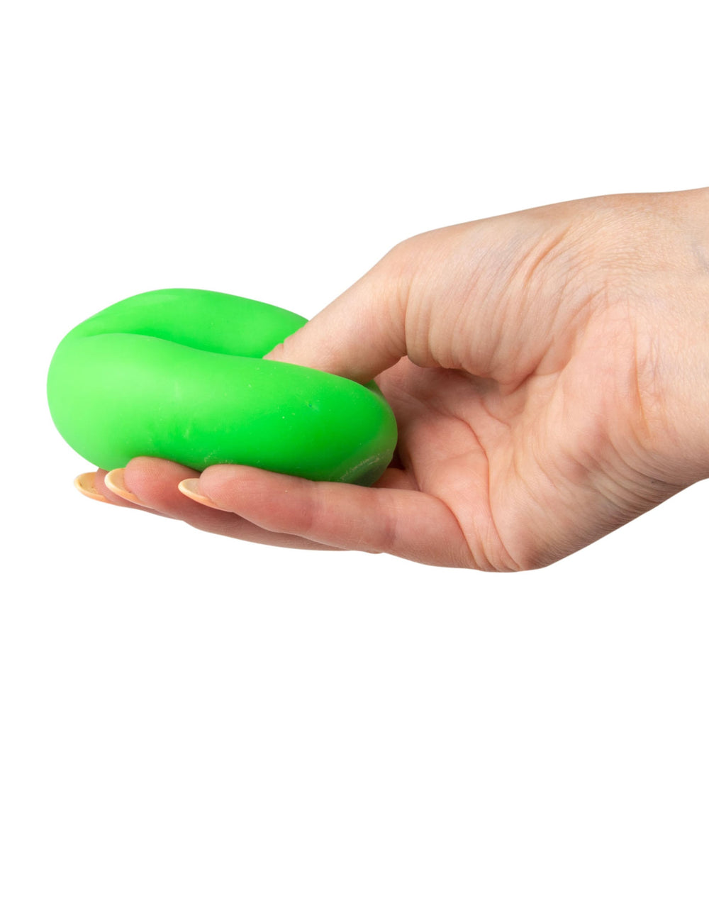 Détail de la malléabilité de la boule anti stress Scrunchems étirable