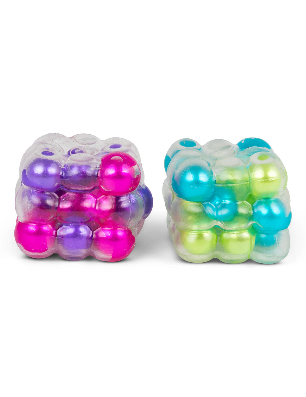 Vue de face des deux modèles du cube anti-stress Scrunchems ASMR