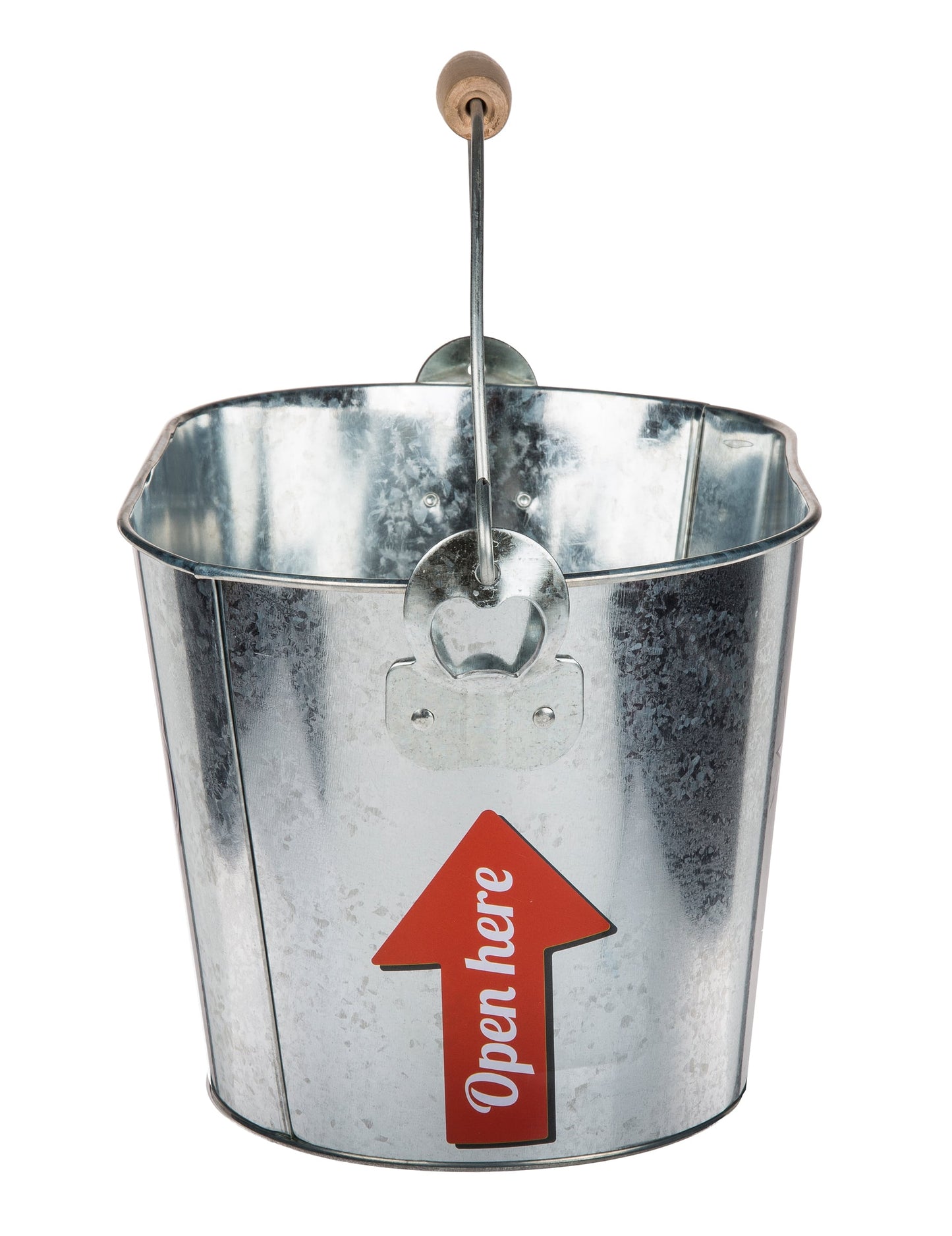 Détail du décapsuleur intégré du seau à boisson métallique Cold Beer