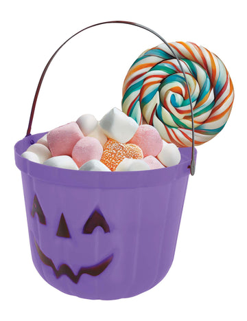 Purple Pumpkin Candy Bucket 20 cm