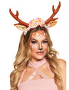 Détail des fleurs et des oreilles du serre-tête cerf pour femme