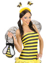 Serre-tête abeille pour adulte jaune avec fourrure et petites abeilles sur ressorts