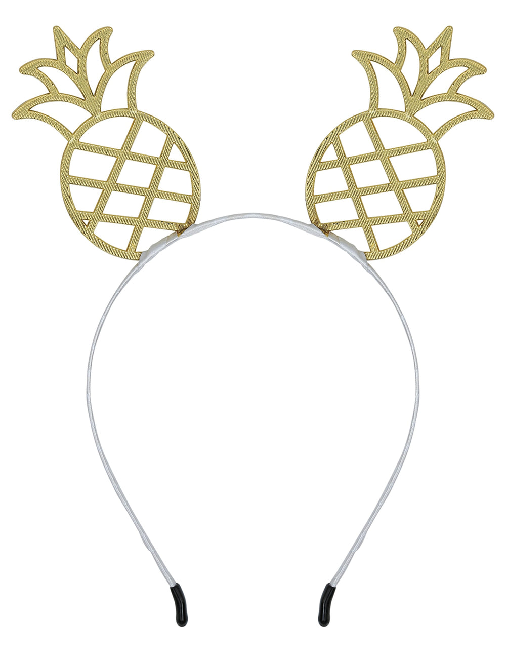 Vue d'ensemble du serre-tête ananas en métal pour adulte