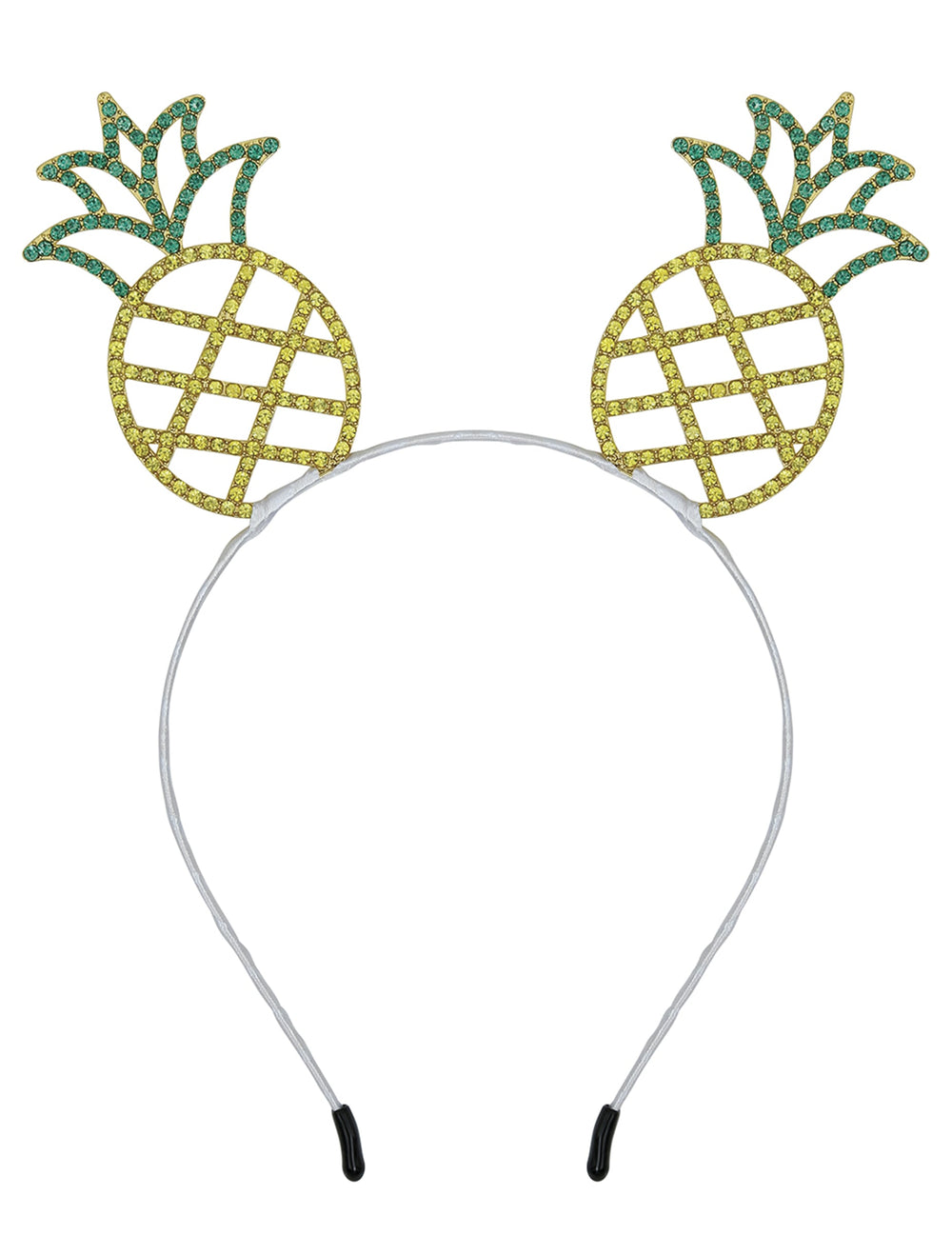 Vue de face du serre-tête ananas en métal pour adulte