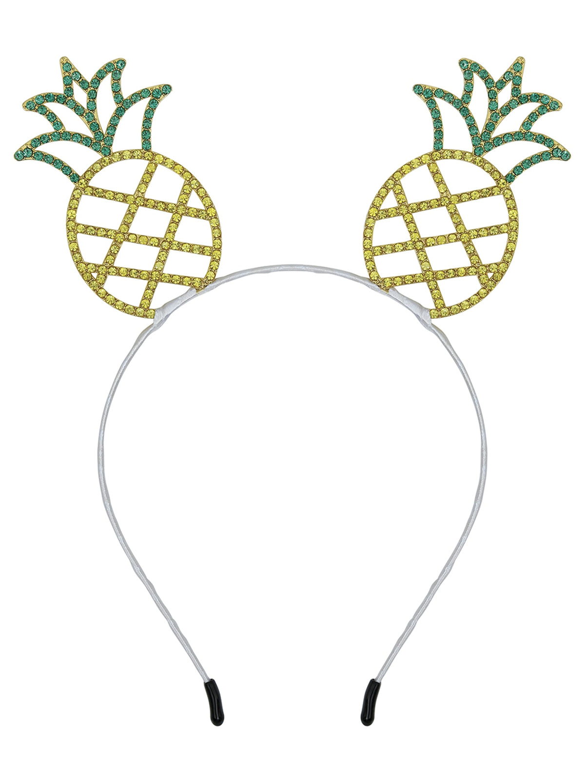 Vue de face du serre-tête ananas en métal pour adulte