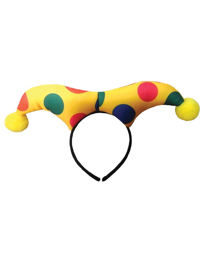 Multicolorový arlekinový čelenka pre dospelých s bodkami